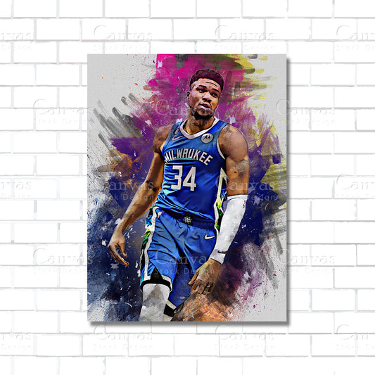 Giannis Antetokounmpo Canvas Wall Art