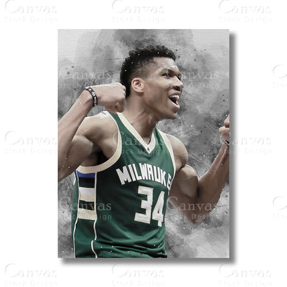 Giannis Antetokounmpo basketball wall art