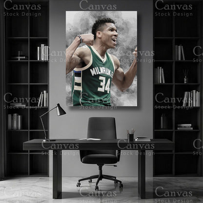 Giannis Antetokounmpo NBA canvas wall art