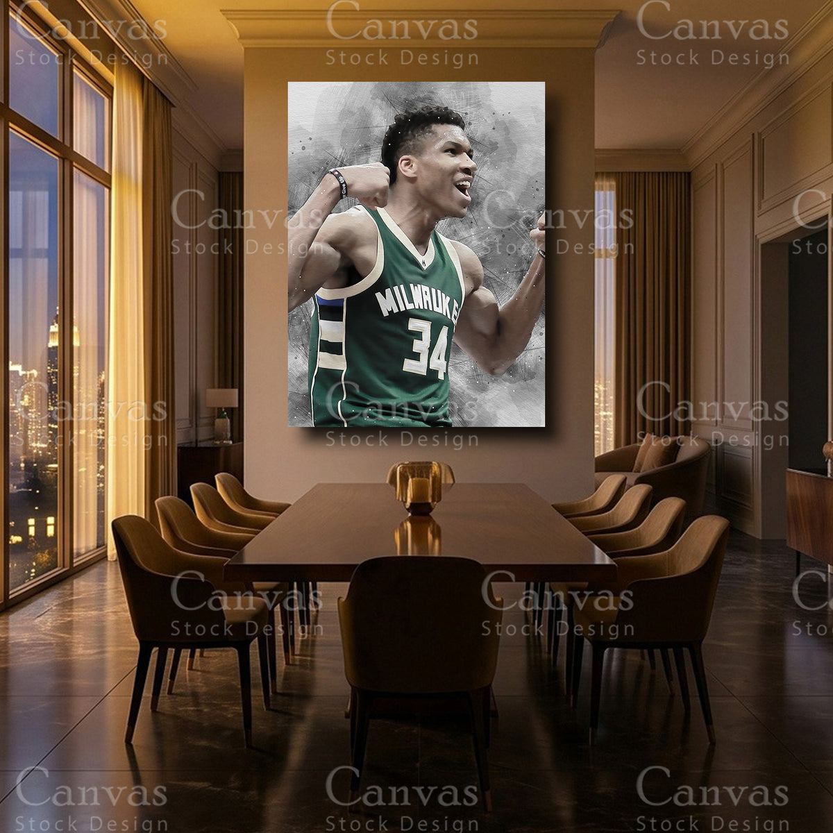 Giannis Antetokounmpo framed canvas wall art