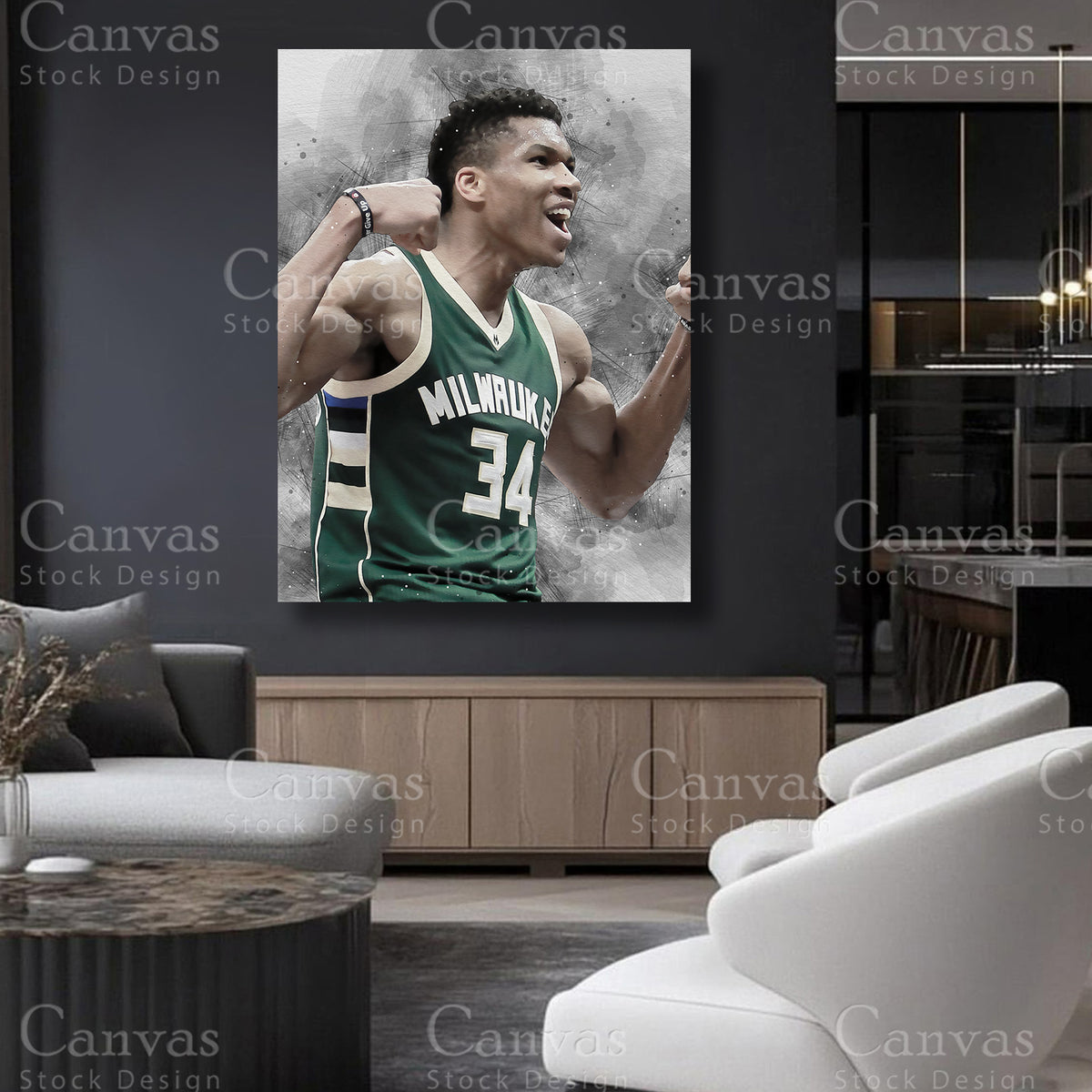 Giannis Antetokounmpo NBA wall decor
