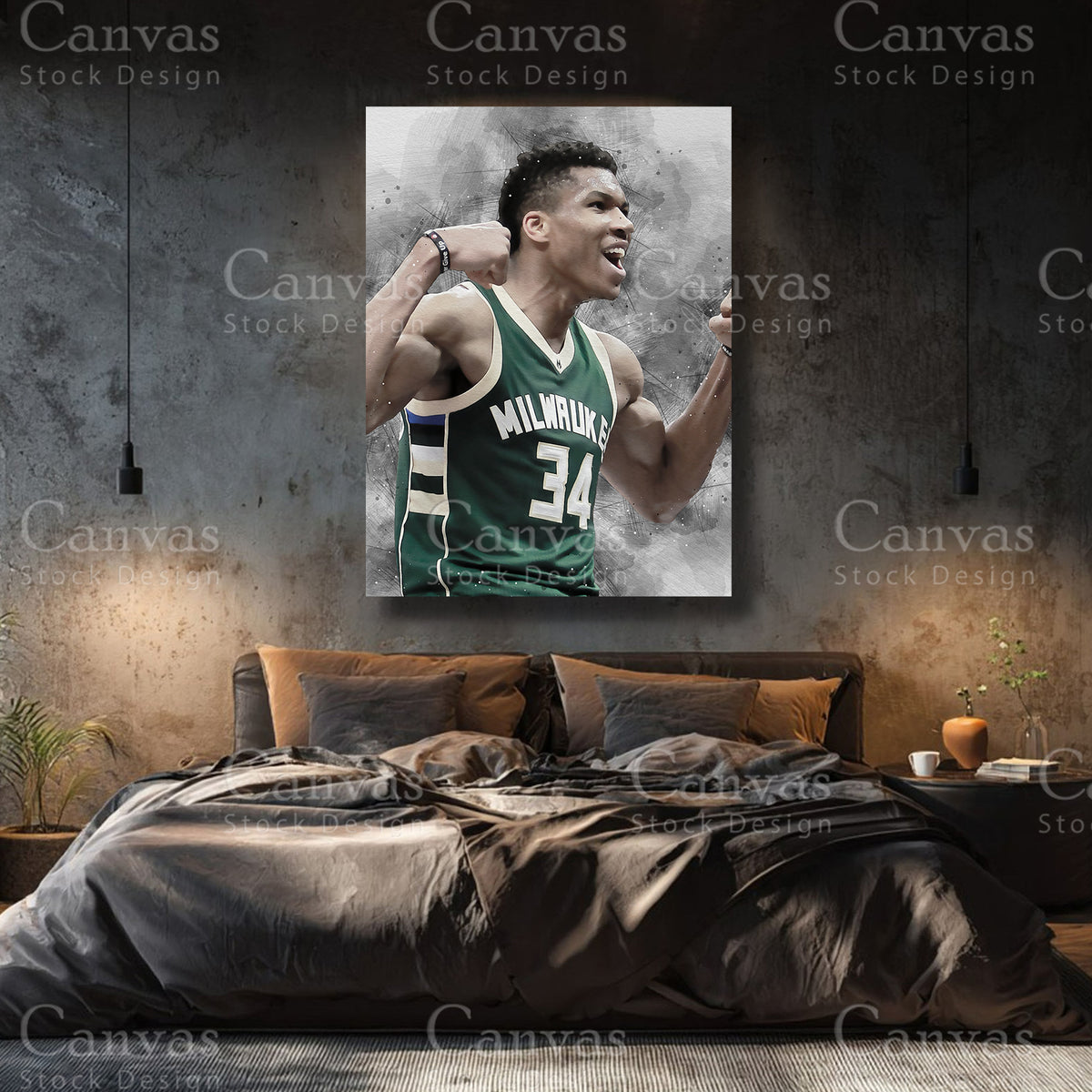 Premium Giannis Antetokounmpo basketball wall art