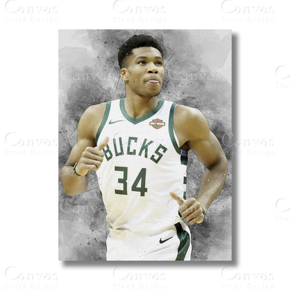 Giannis Antetokounmpo NBA canvas wall art