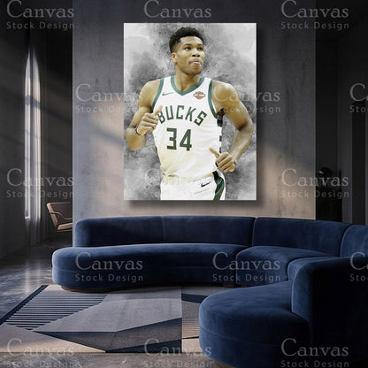 Giannis Antetokounmpo NBA basketball artwork