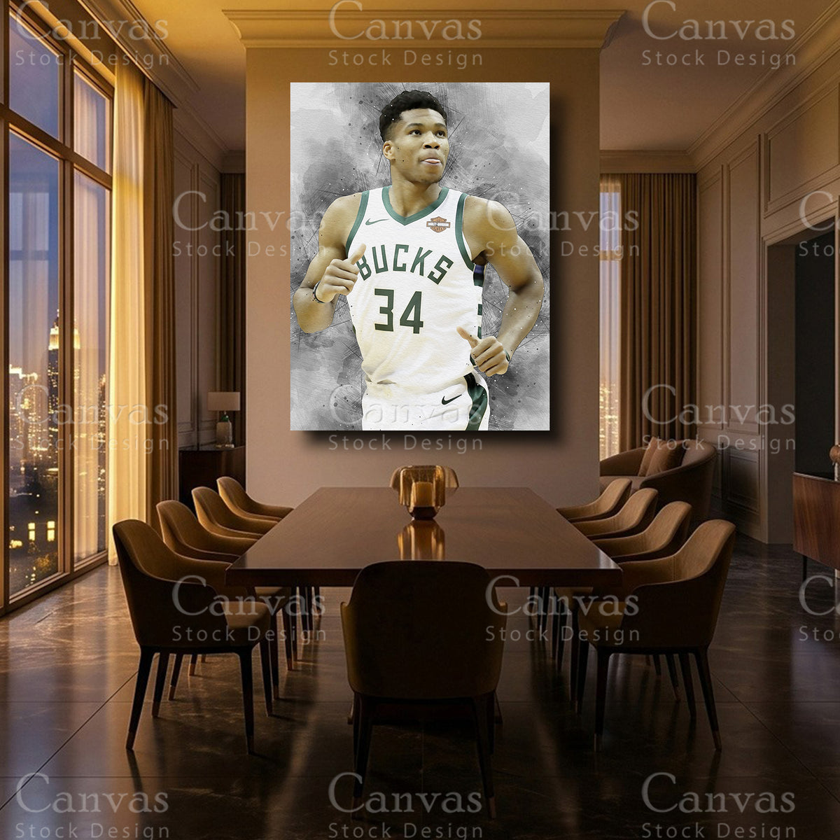 Giannis Antetokounmpo framed canvas artwork