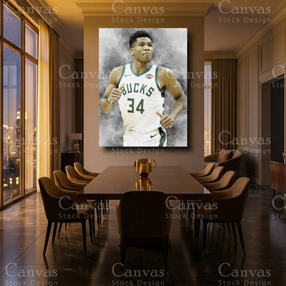 Giannis Antetokounmpo framed canvas artwork