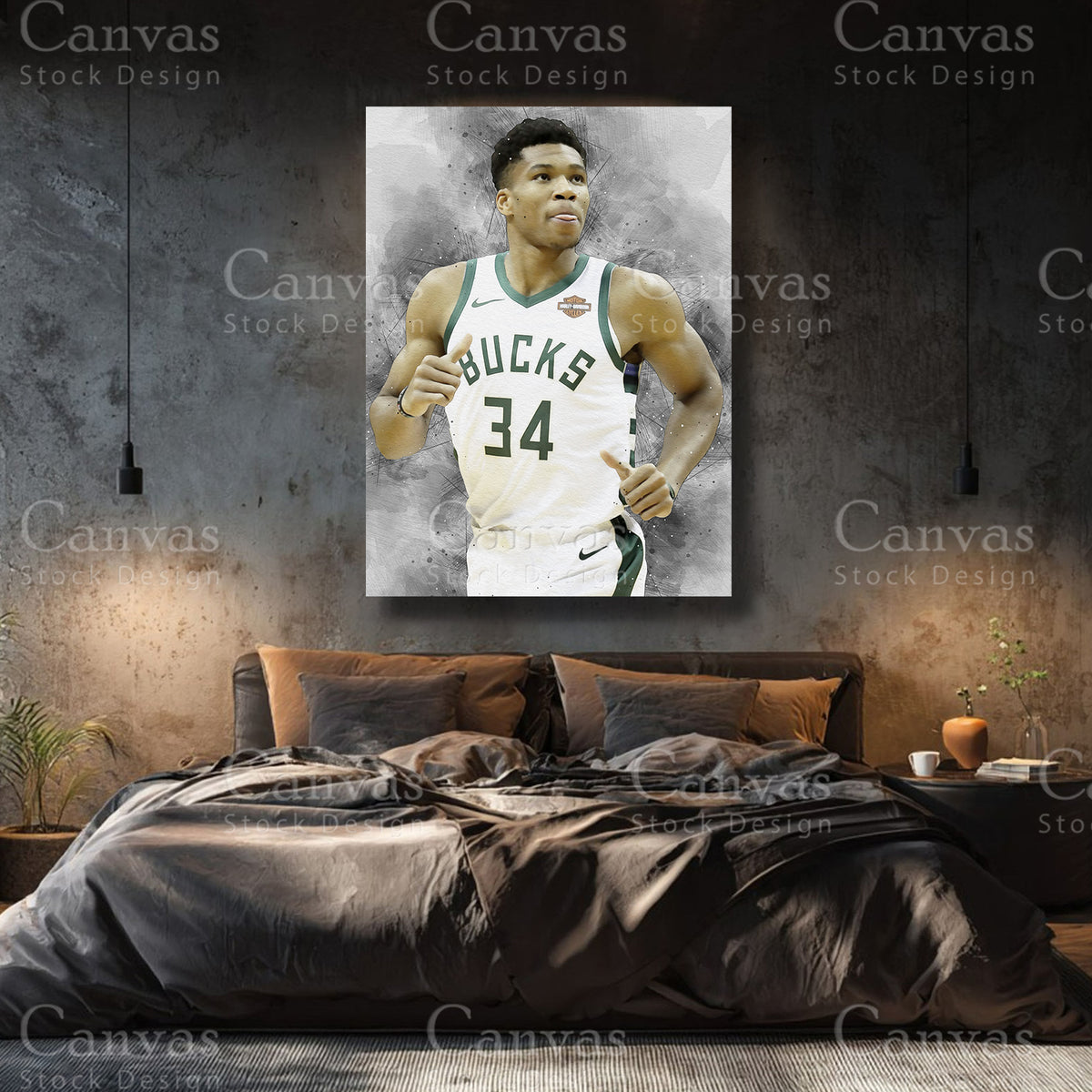Luxury Giannis Antetokounmpo NBA canvas