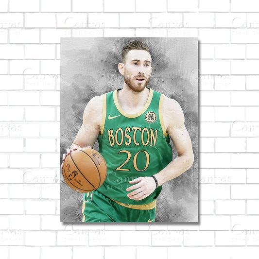 Gordon Hayward NBA basketball canvas wall art – basketball poster print for home or sports room decor