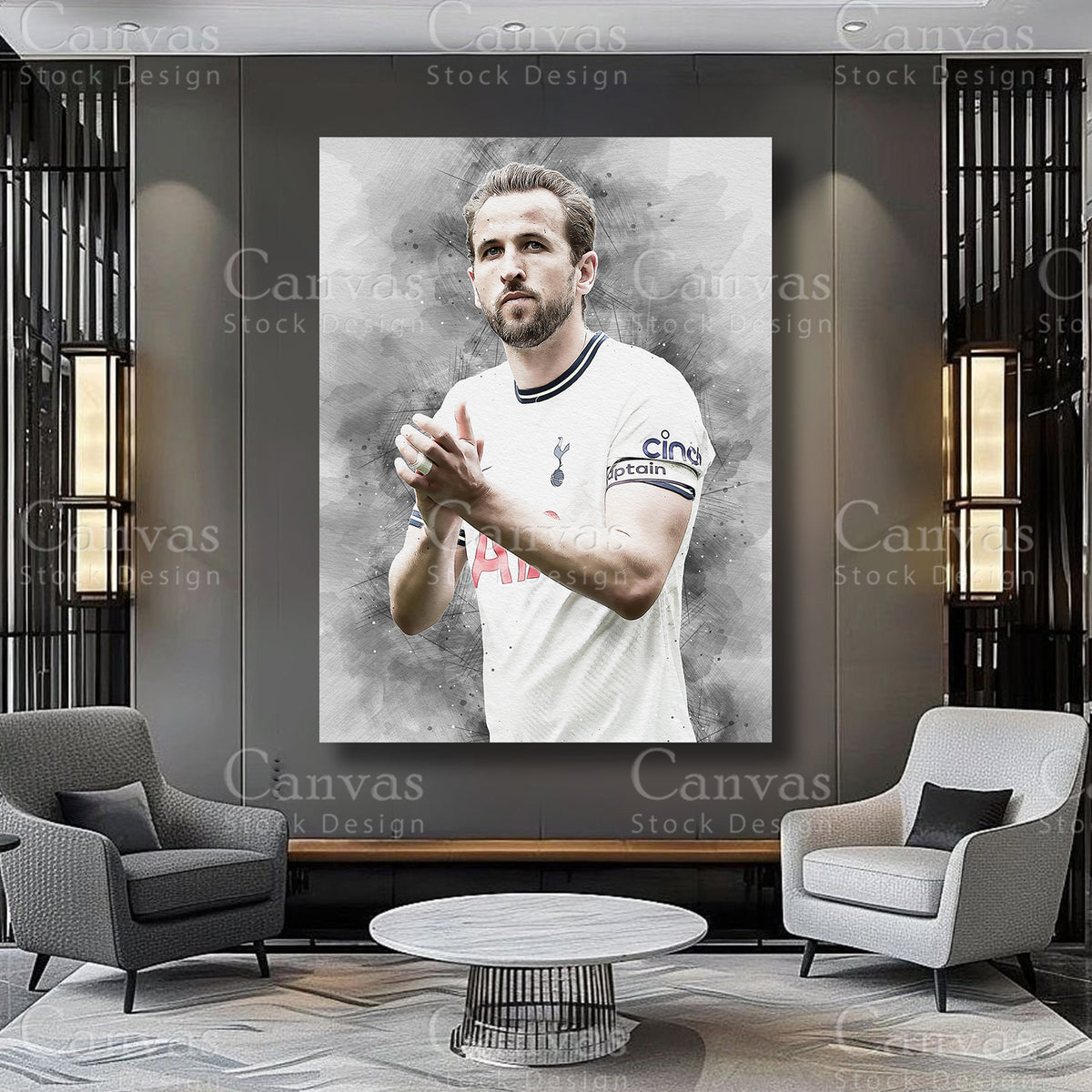 Harry Kane Athlete Wall Art on Premium Canvas
