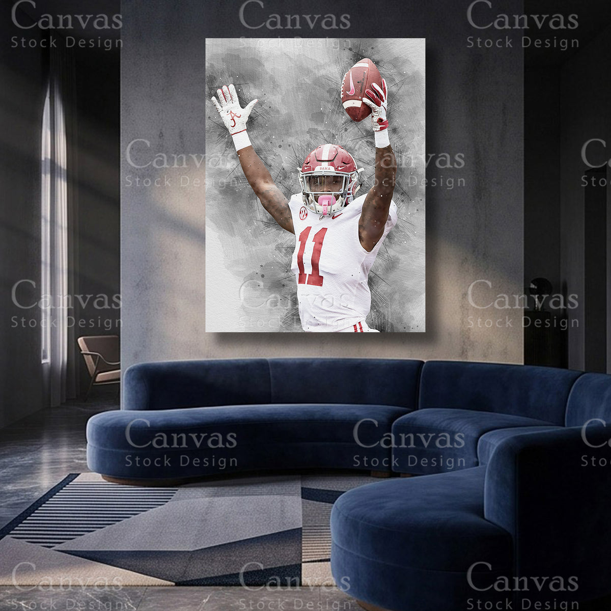 Henry Ruggs inspired football canvas print for sports collectors