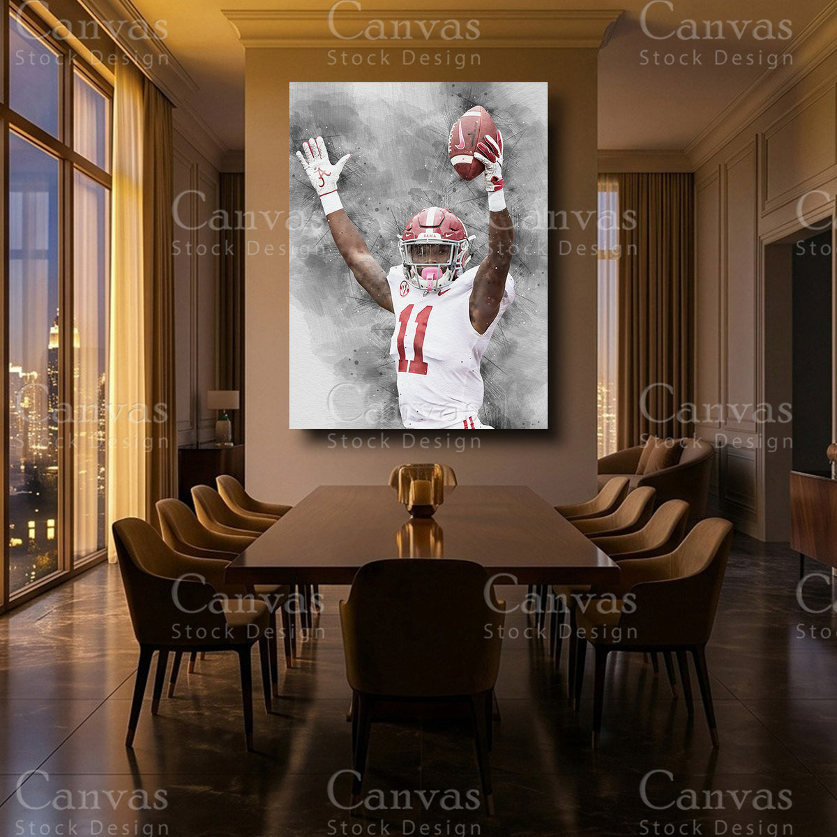 Henry Ruggs sports canvas decor for a football fan room