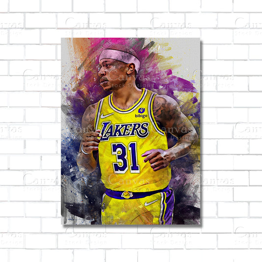 Isiah Thomas NBA basketball canvas wall art – Detroit Pistons poster print for sports room or man cave