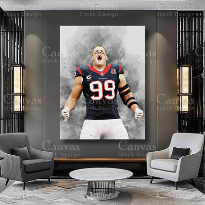 JJ Watt inspired wall decor for a football game room