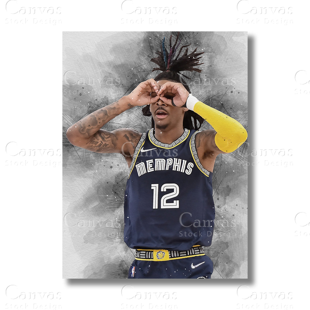 Ja Morant basketball wall art