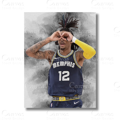 Ja Morant basketball wall art