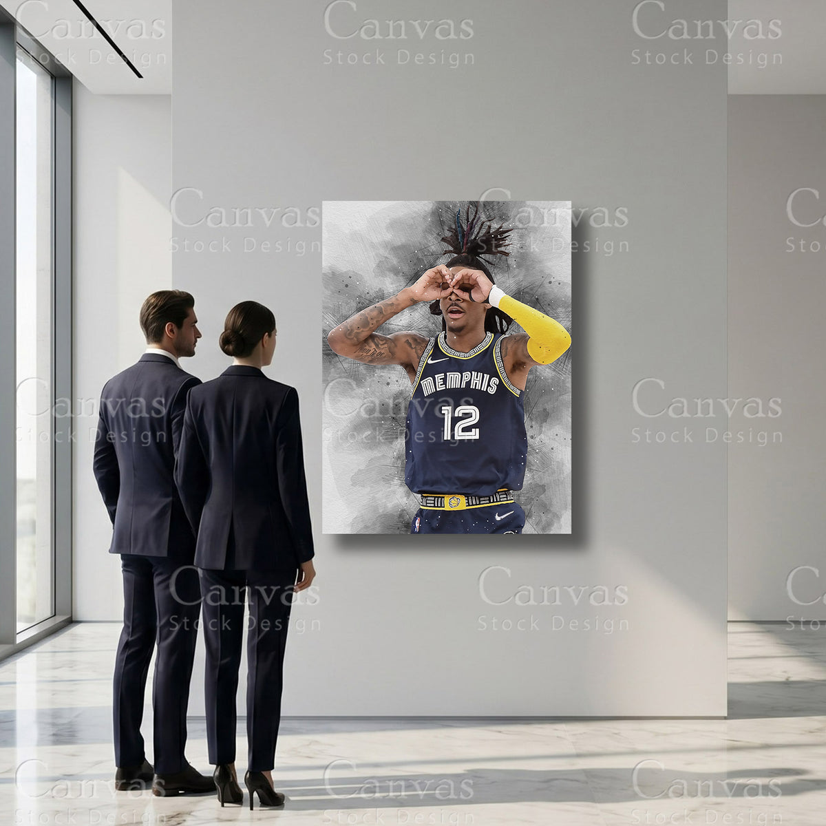 Ja Morant sports wall artwork