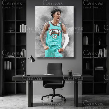 Ja Morant NBA canvas wall art