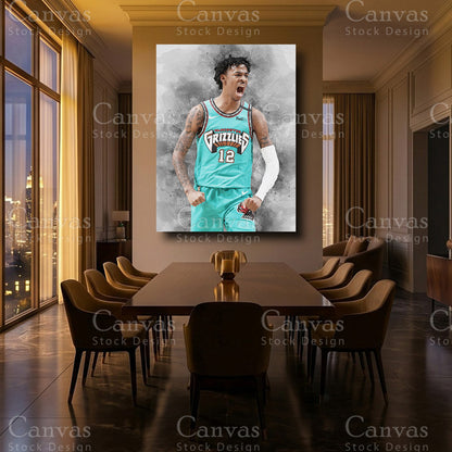 Ja Morant framed canvas art