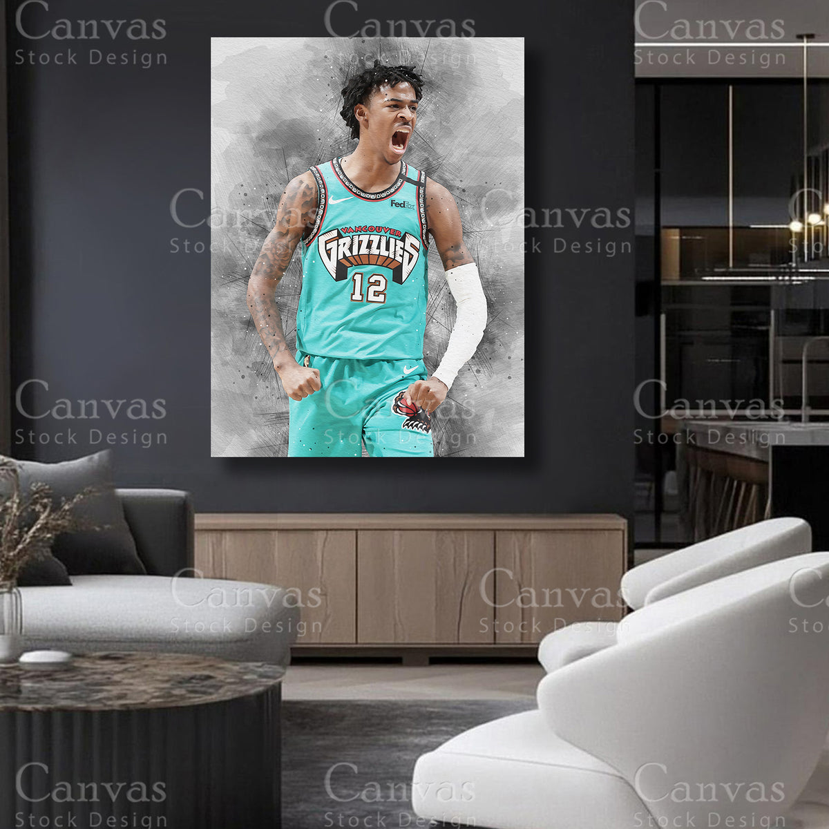 Ja Morant NBA player wall art