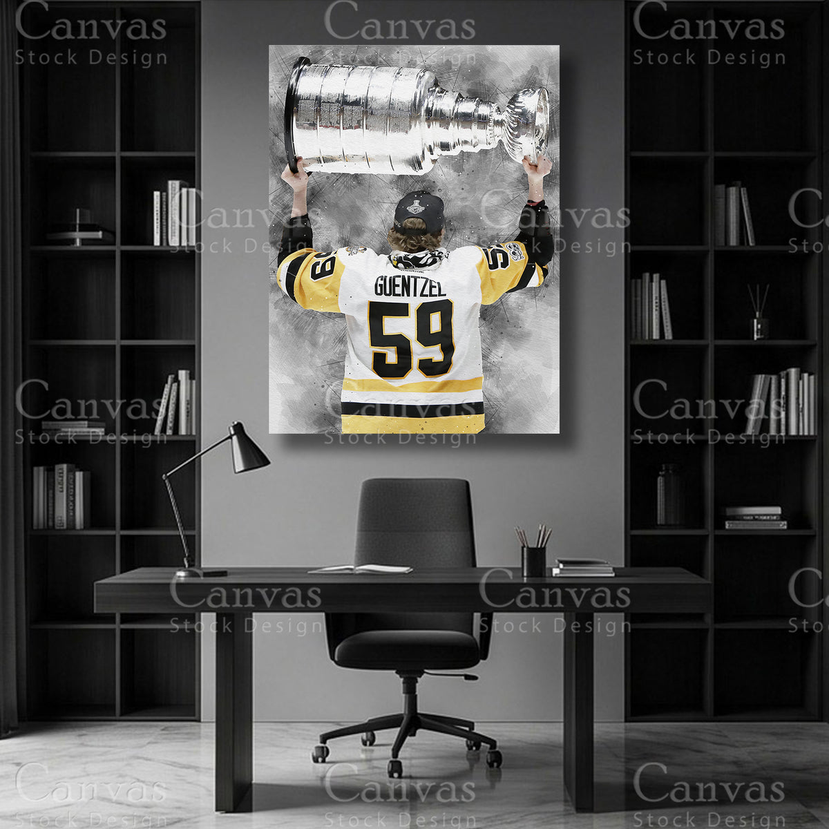 Jake Guentzel Ice Hockey Canvas Wall Art
