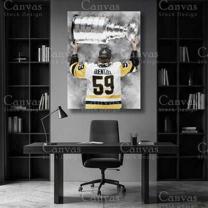Jake Guentzel Ice Hockey Canvas Wall Art