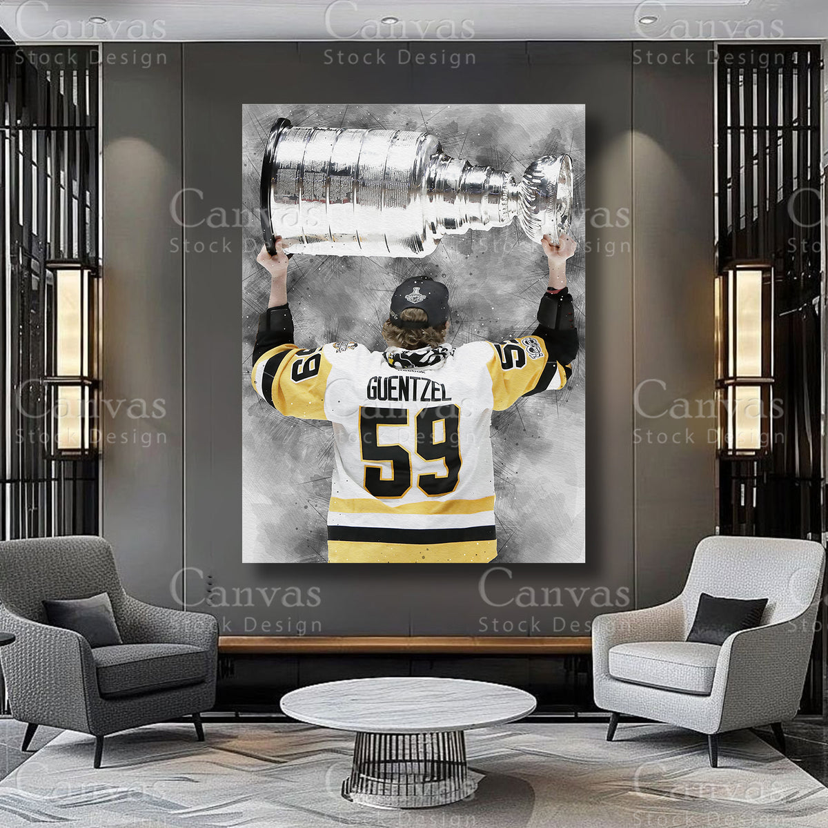 Jake Guentzel Athlete Wall Art on Premium Canvas