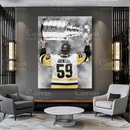 Jake Guentzel Athlete Wall Art on Premium Canvas
