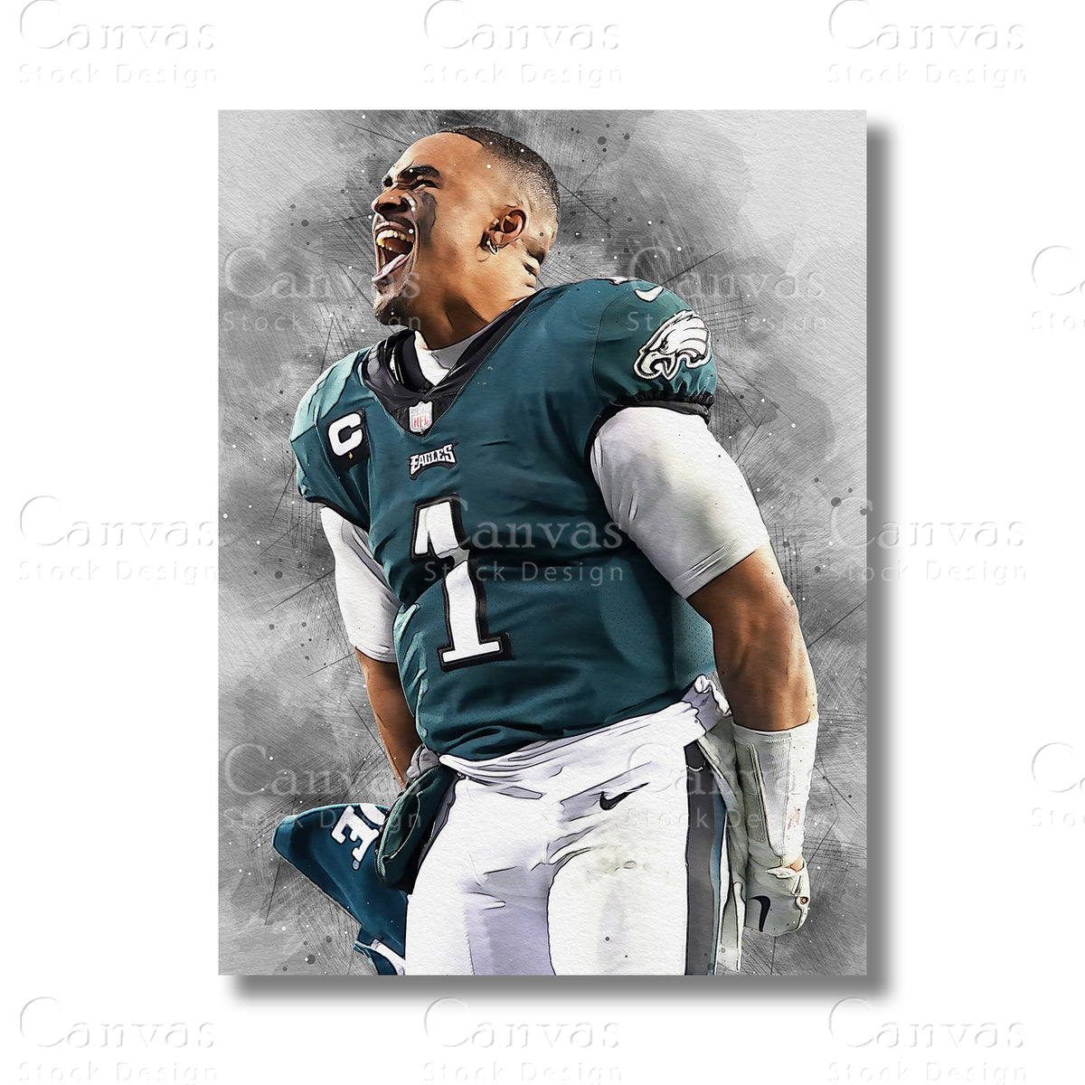 Jalen Hurts canvas wall art for NFL football fans