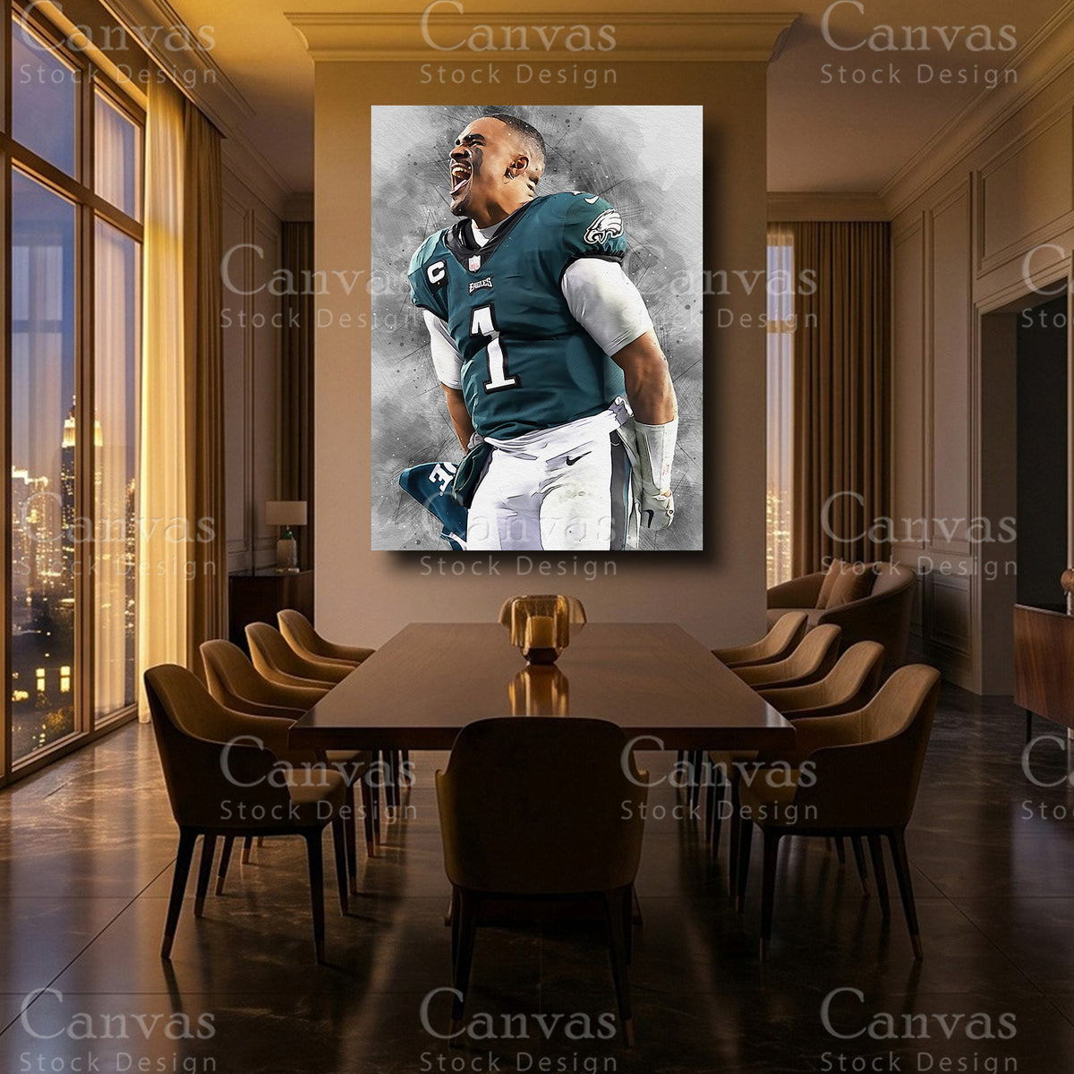 Jalen Hurts football print for a personal sports display
