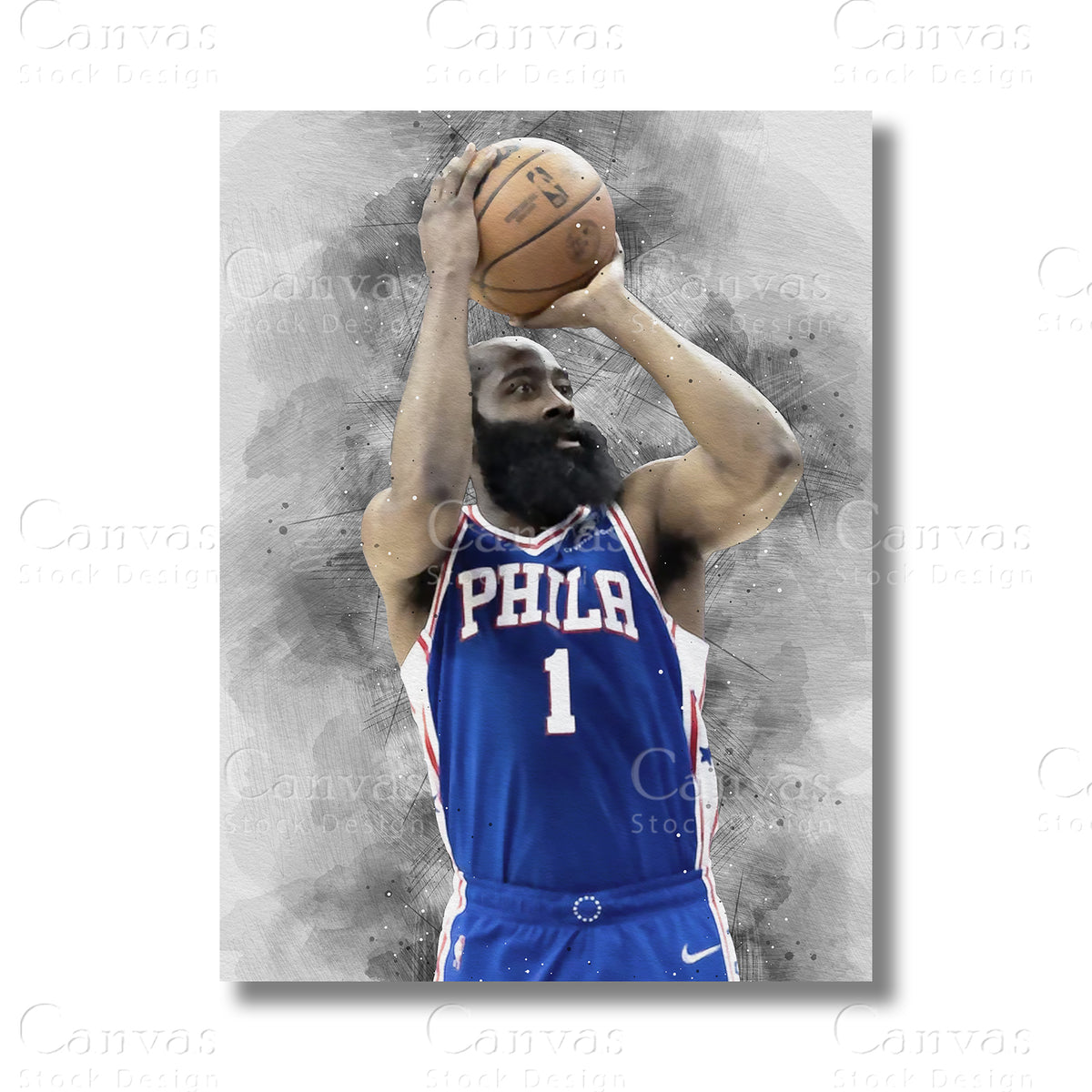 James Harden basketball canvas wall art