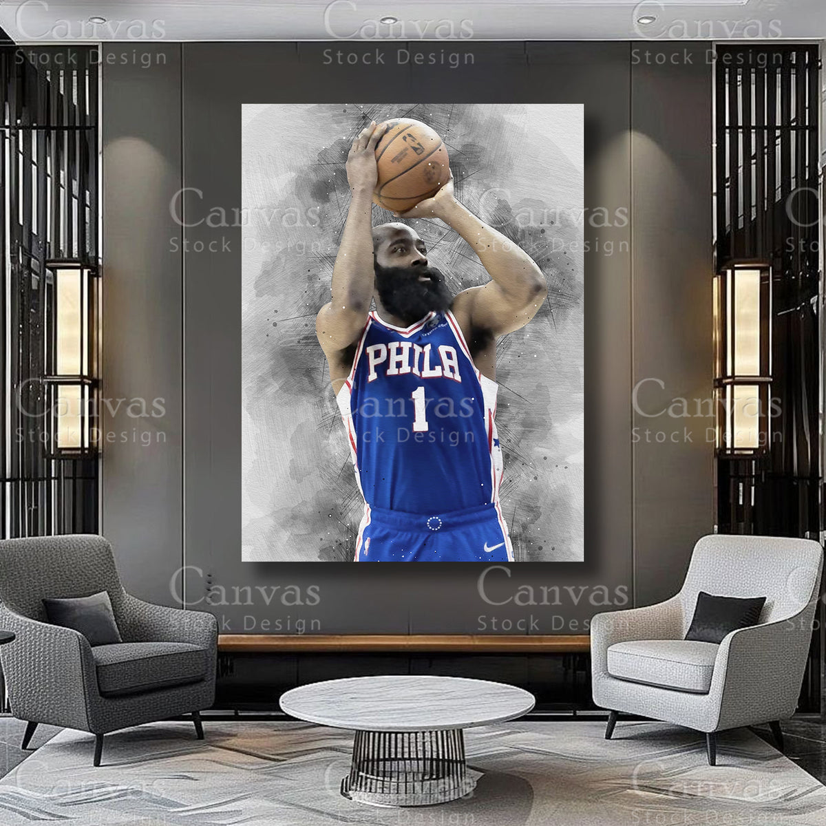 James Harden basketball wall decor