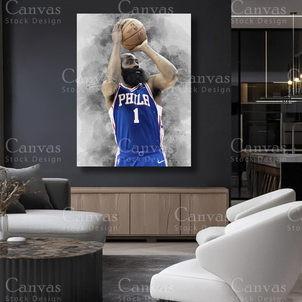 James Harden sports canvas wall art