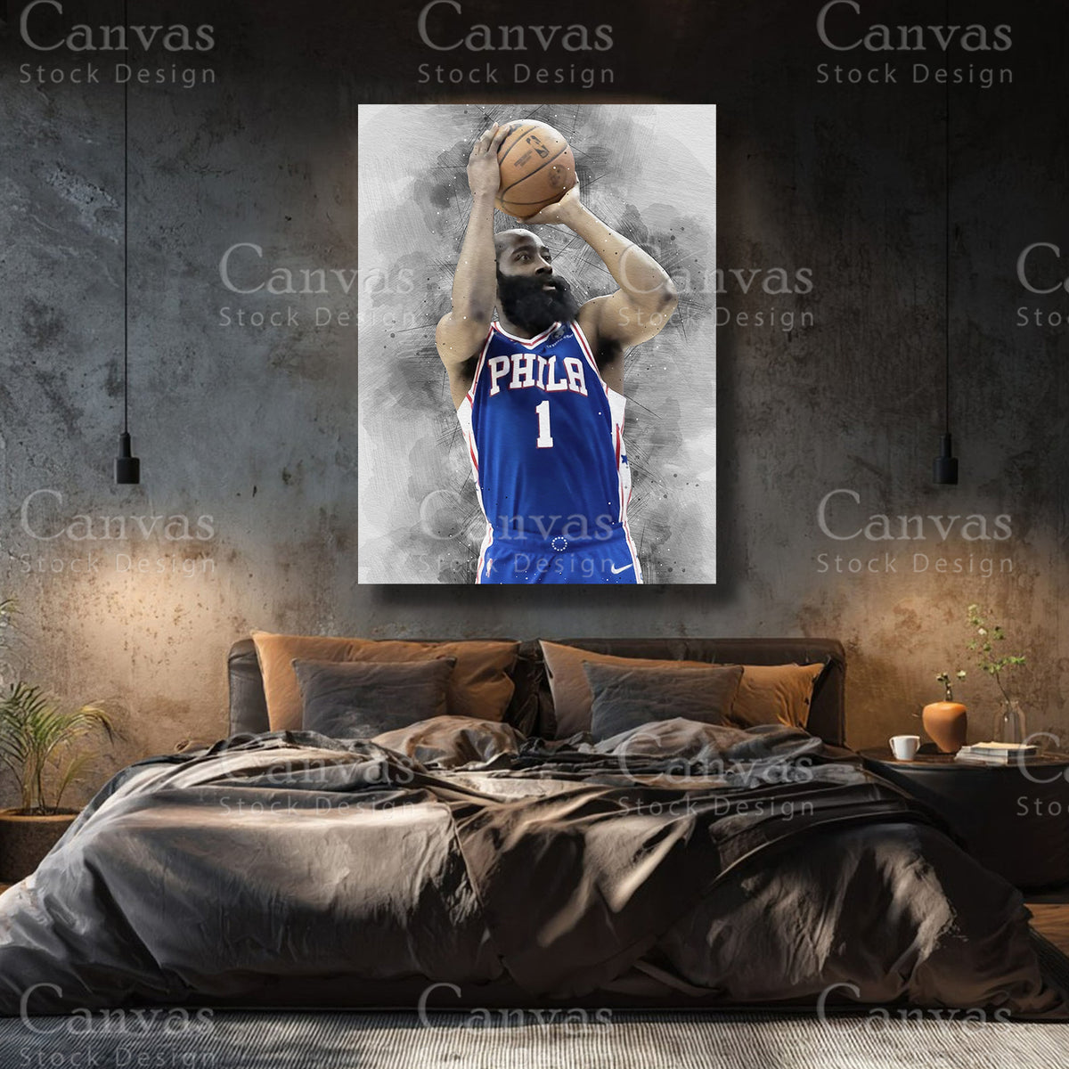 Premium James Harden basketball canvas