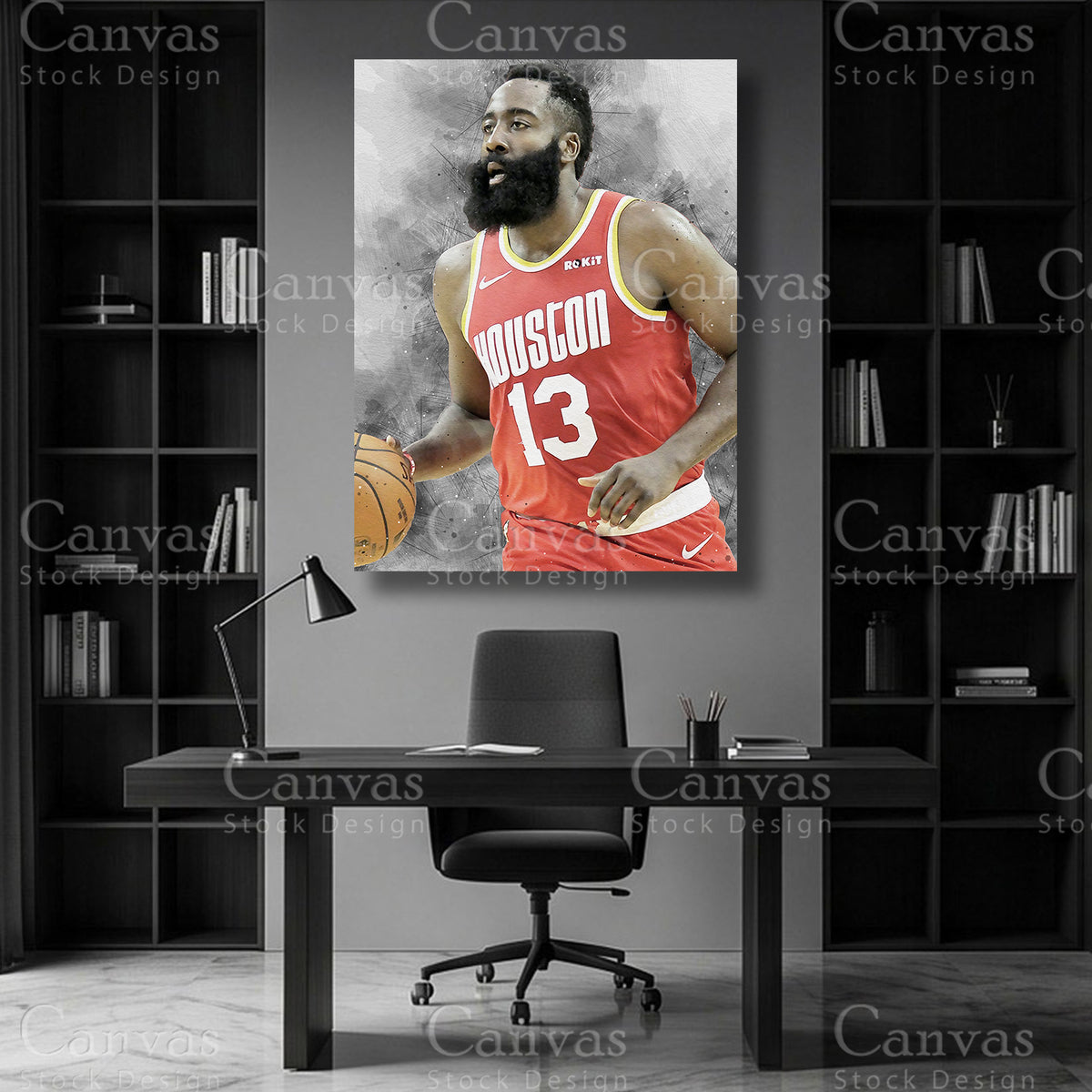 James Harden NBA canvas artwork