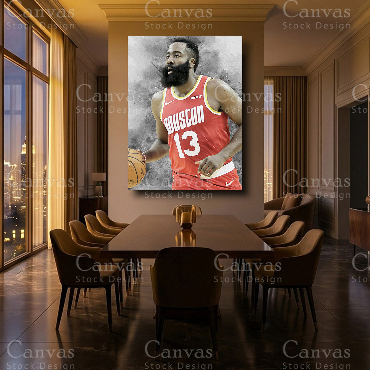 James Harden framed canvas wall art