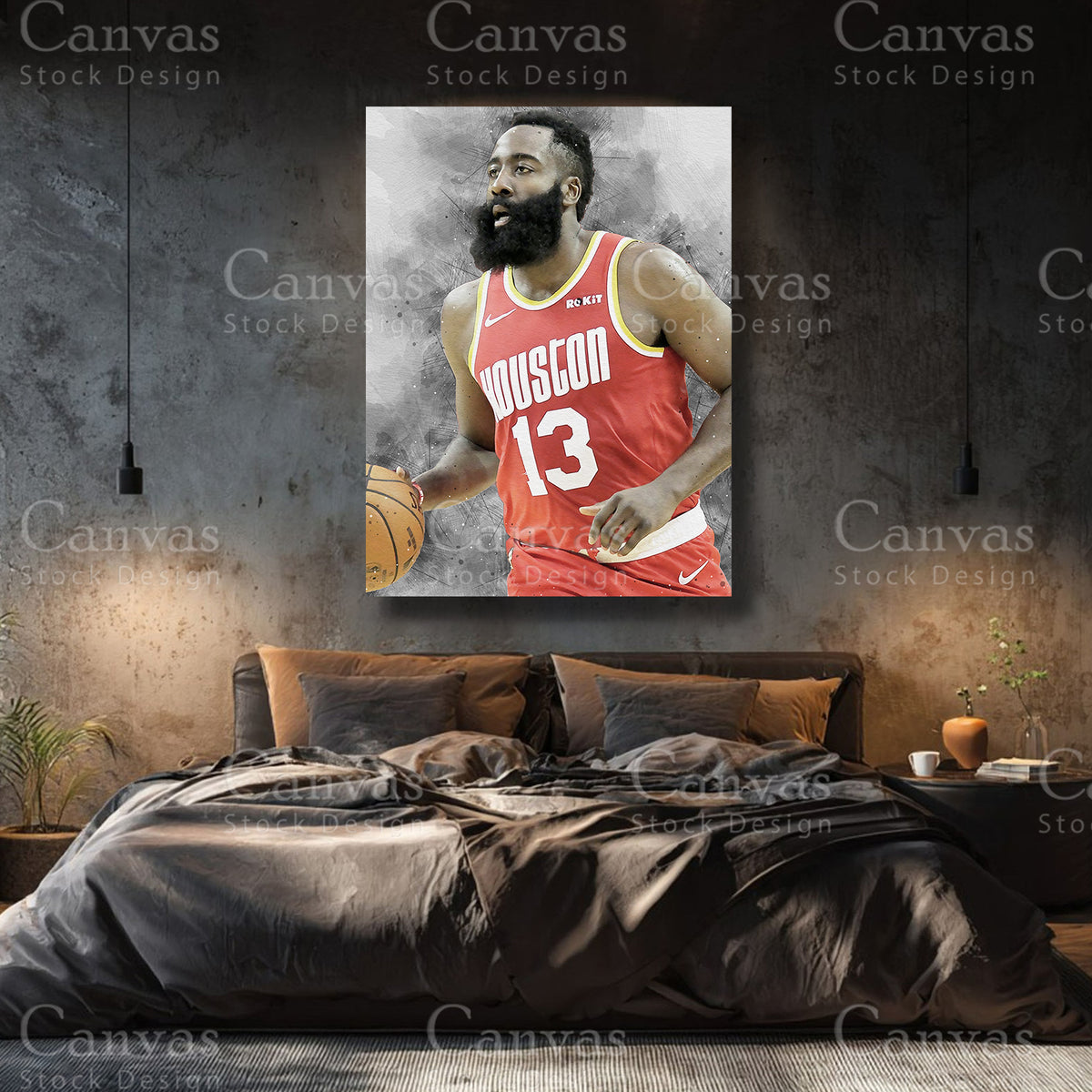Luxury James Harden basketball canvas