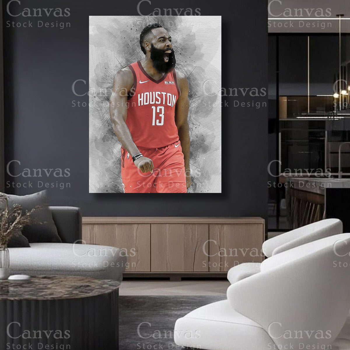 James Harden basketball canvas print
