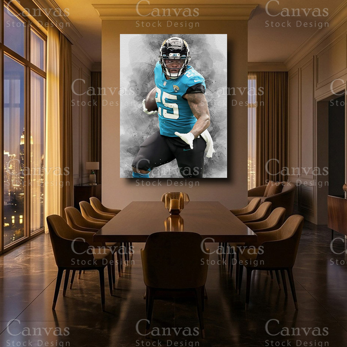 James Robinson football decor for a personal fan display