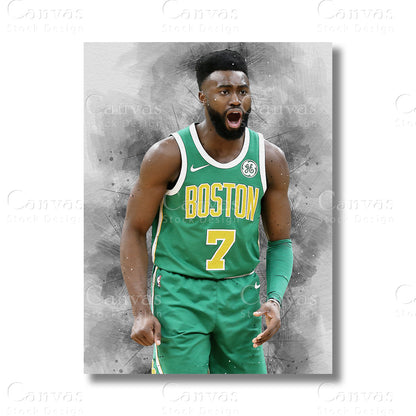 Jaylen Brown canvas wall art