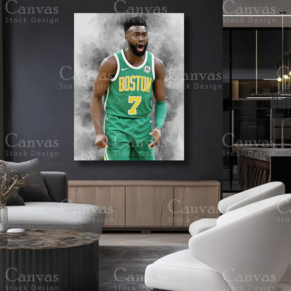 Jaylen Brown NBA player wall art