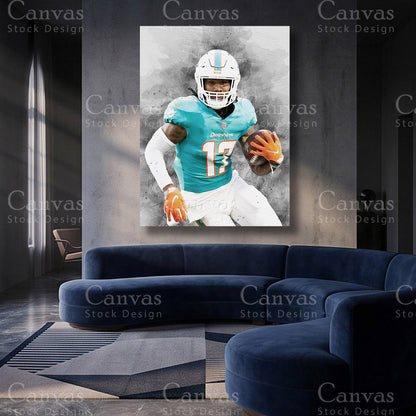 Jaylen Waddle inspired sports print for an NFL collection