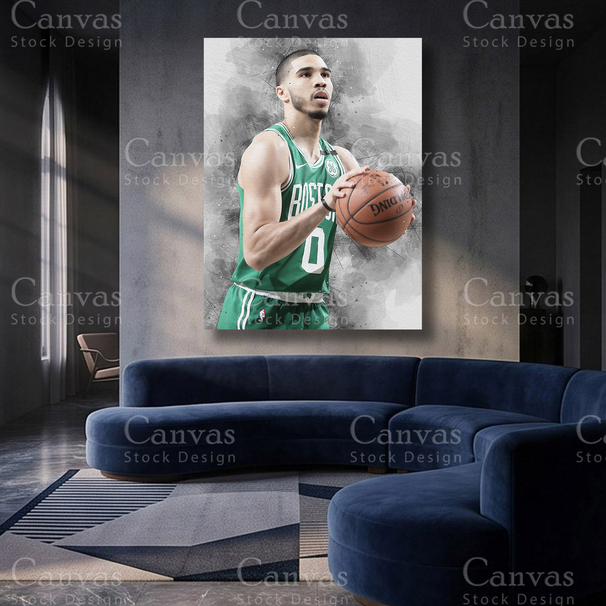 Jayson Tatum basketball canvas artwork