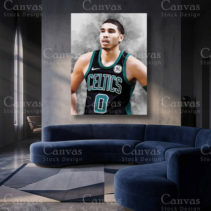 Jayson Tatum NBA artwork on canvas