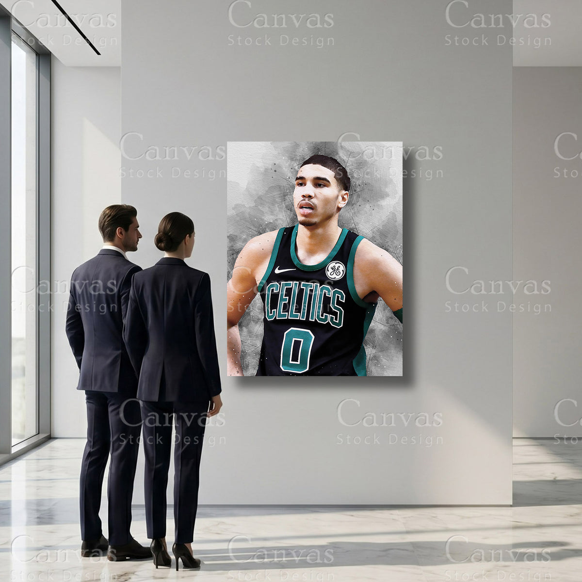 Jayson Tatum basketball canvas artwork