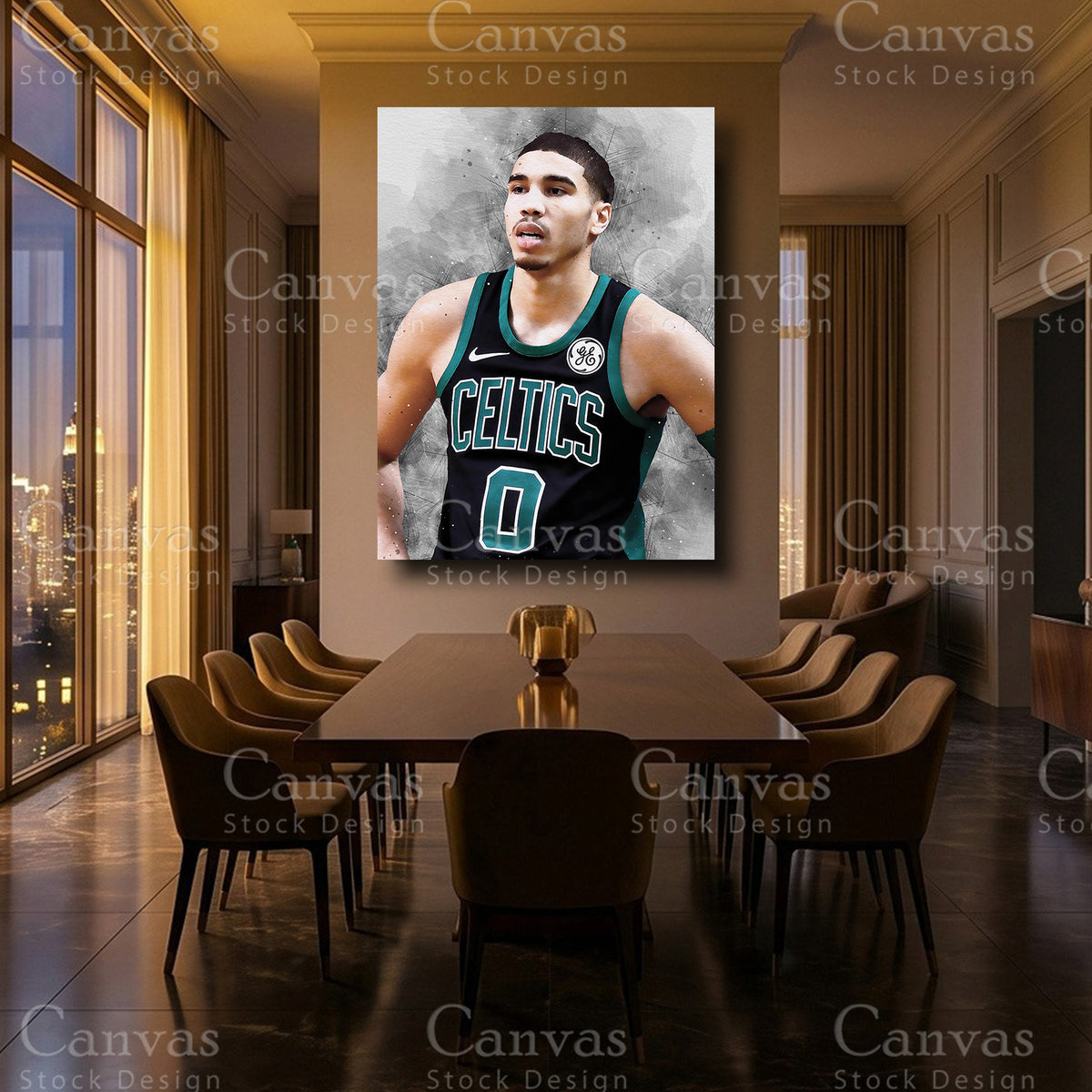 Jayson Tatum framed NBA wall art