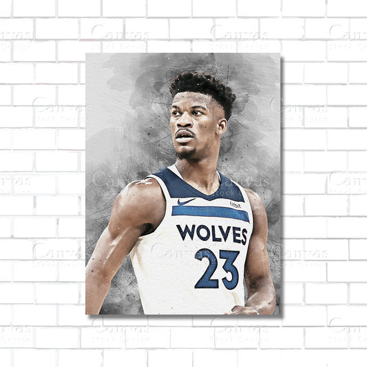 Jimmy Butler NBA basketball canvas wall art – Miami Heat poster print for man caves and fan rooms