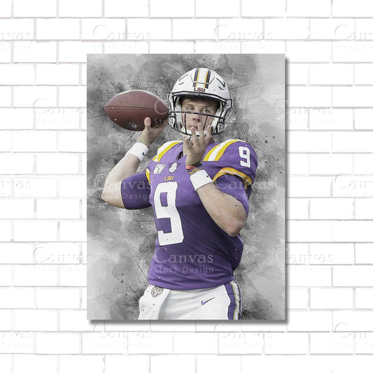 Joe Burrow Canvas Wall Art – Cincinnati Bengals Quarterback