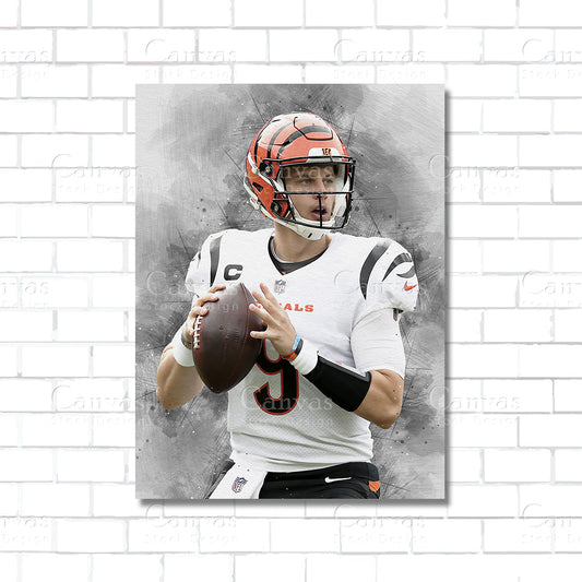 Joe Burrow Canvas Wall Art