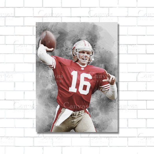 Joe Montana Canvas Wall Art – NFL Legend & San Francisco 49ers