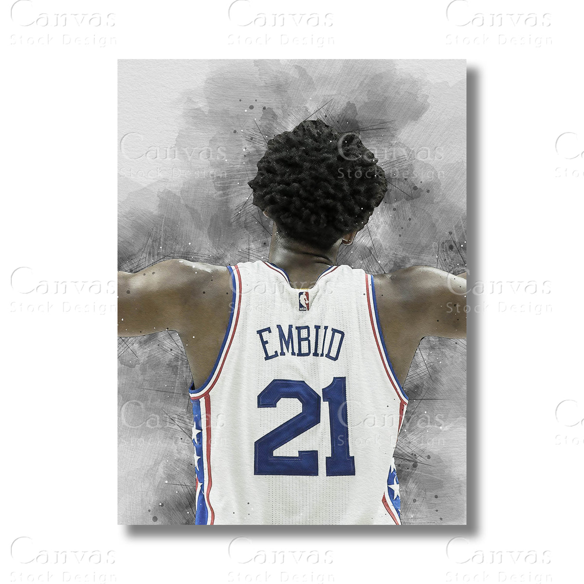 Joel Embiid basketball canvas wall art